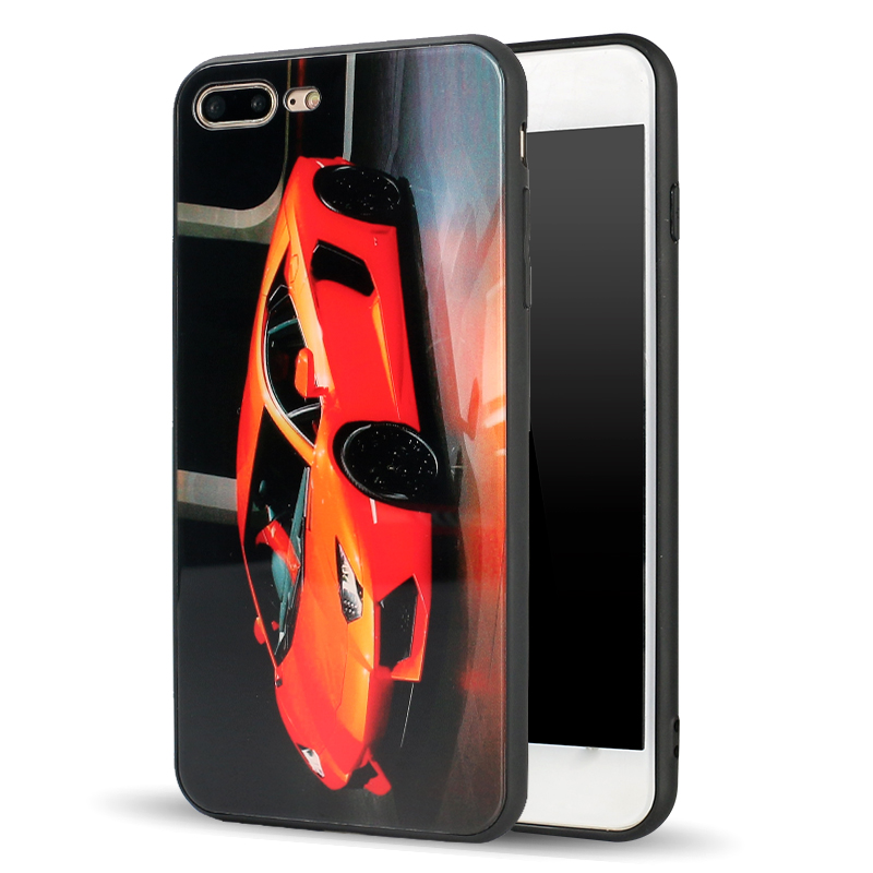 iPHONE 8 Plus / 7 Plus Design Tempered Glass Hybrid Case (Race Car)